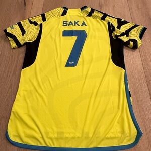 2023-2024 Arsenal Away Jersey Bukayo Saka Size Large Champions League Name Set